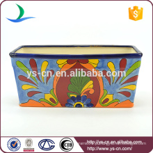 YSfp0003 Colorido handmade retangular cerâmica flowerpot para jardim